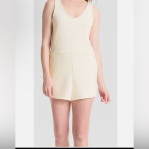 A New Day Women's Sandwash Shorts Romper Cream Size Large